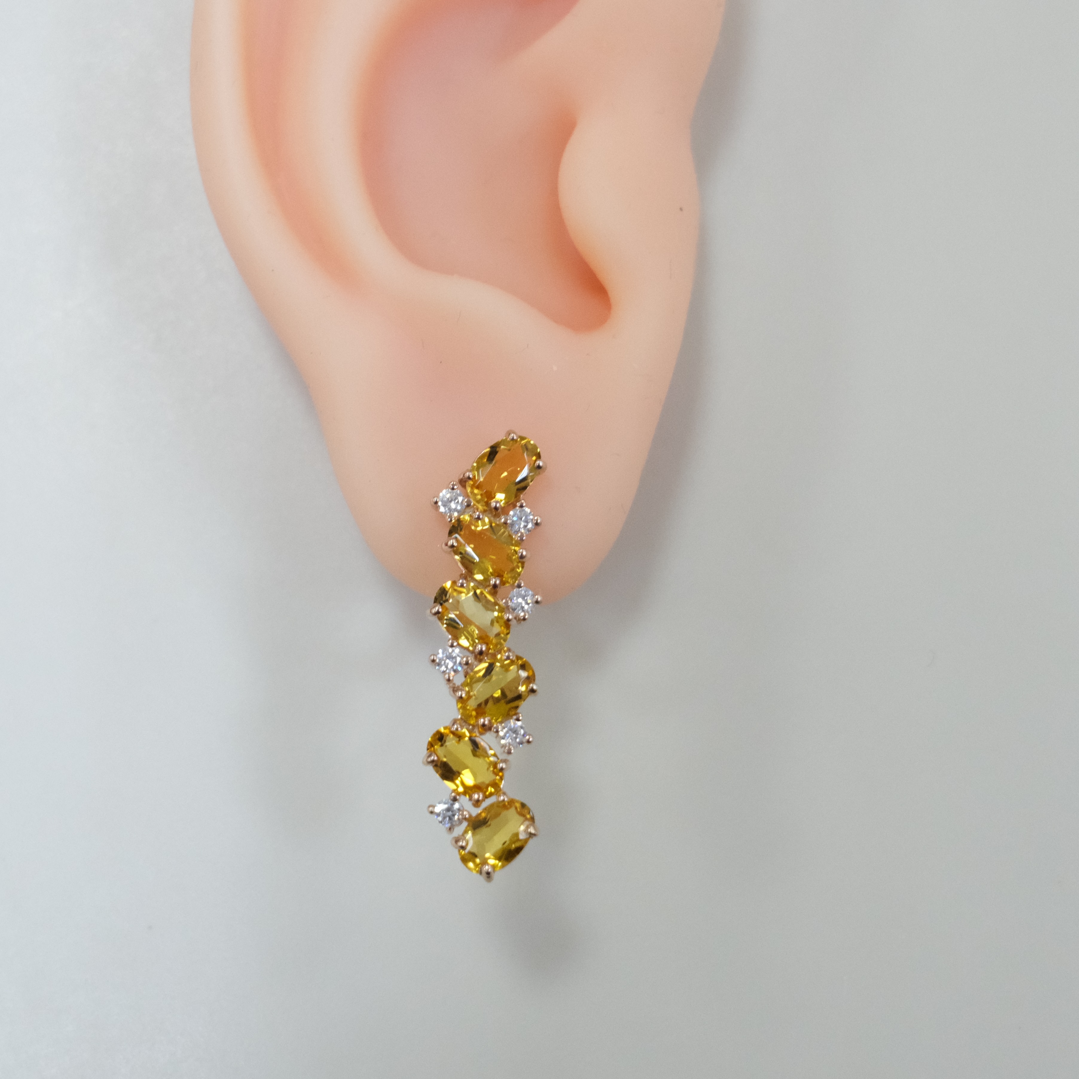Серебряные серьги с цитринами
